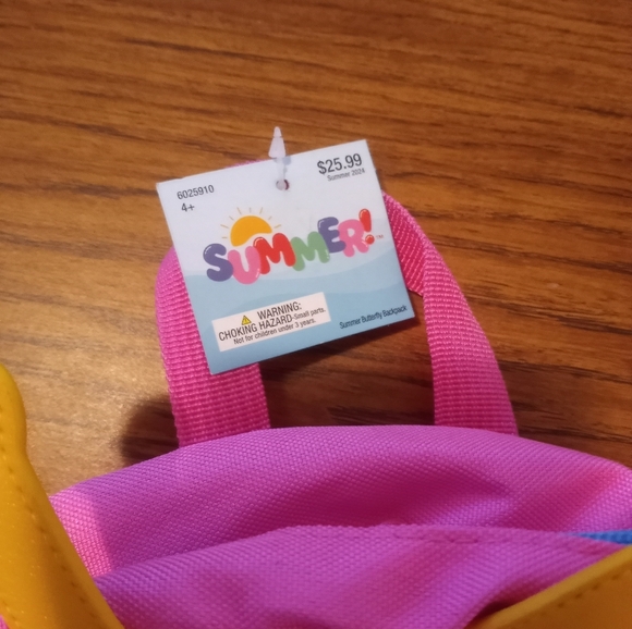 Pink Butterfly Kids Backpack - Picture 4 of 6